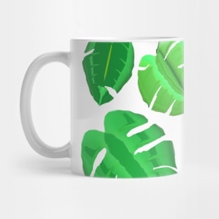 Monstera Plant Leaf Pattern (White Background) Mug